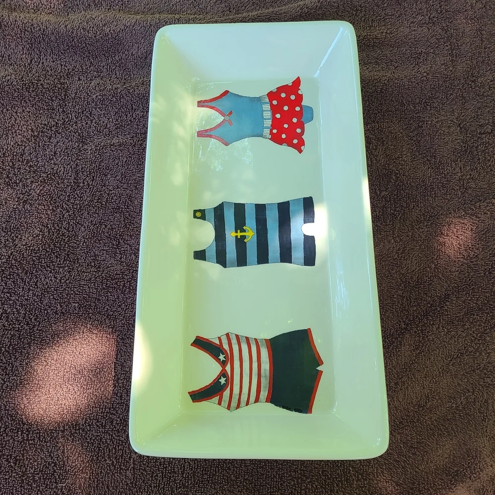 Creative Co-Op Red‎ and Blue Underwear Accessories Nautical Decor Dish
